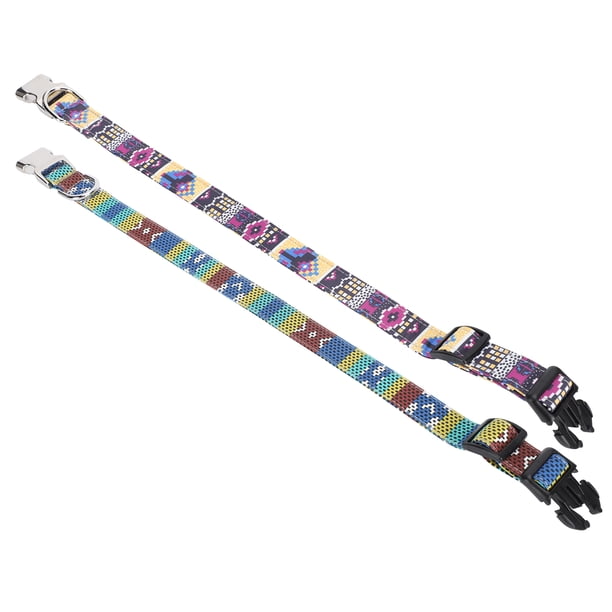 Collar Para Mascotas Collar De Perro Colorido Collar De Perro De Doble Capa Collar De Gato Suave Collar Ajustable Para Mascotas Perro Gato Colorido Suave Collar De Doble Capa Con YLSHRF Punto azul + patrón de mosaico M