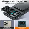 thumbnail image 3 of Oupeigar For iPhone 14 Pro Max Phone Case with Card Holder (Store 4 Cards),Camera Cover,Rugged Hard Back,Silicone Edge Wallet Phone Case-Black, 3 of 9
