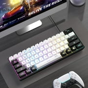 MageGee Mini 60% Gaming Keyboard, RGB Backlit 61 Key Ultra-Compact Keyboard, TS91 Ergonomic Waterproof Mechanical Feeling Office Computer Keyboard for PC, MAC, PS4, Xbox ONE Gamer(Black White)