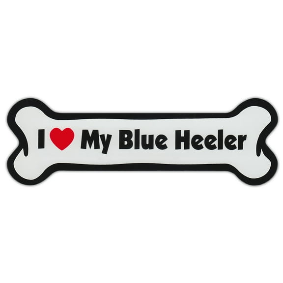 Dog Bone Shaped Car Magnets: I Love My Blue Heeler