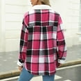 thumbnail image 5 of New trending & for spring GaThRRgYP Coats for Women Clearance,Womens Fashion Flannel Plaid Shirts Pockets Long Sleeve Outwear Coat Hot Pink XL, 5 of 6