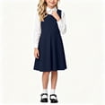 thumbnail image 5 of XRoczxe Girls Pleated Jumper Dress, Sleeveless A-Line School Uniform Pinafore, Classic Round Neck Swing Skirt for Kids Daily Wear & Parties, 5 of 8