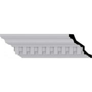 4"H x 3 7/8"P x 5 1/2"F x 94 1/2"L Kepler Dentil with Bead Crown Moulding