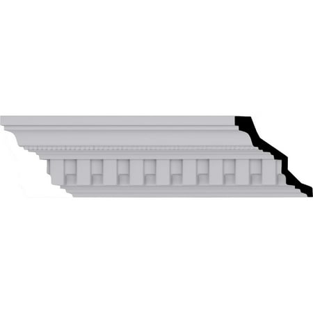 4"H x 3 7/8"P x 5 1/2"F x 94 1/2"L Kepler Dentil with Bead Crown Moulding