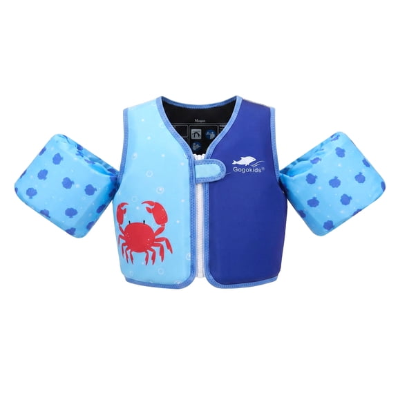 Koorium Swim Vest,Pool Floats Life Jacket for 33-66lbs,Flotation Swimming Water Wings with Arm Floaties Bands for Pool Beach Water Play