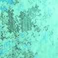 thumbnail image 1 of Ahgly Company Machine Washable Indoor Square Solid Turquoise Blue Modern Area Rugs, 6' Square, 1 of 4