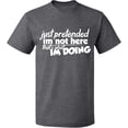 thumbnail image 2 of OXI T-Shirt - Just Pretended, Basic Casual T-Shirt for Men's and Women Fleece T-Shirt Short Sleeve - Graphite Heather Large, 2 of 3