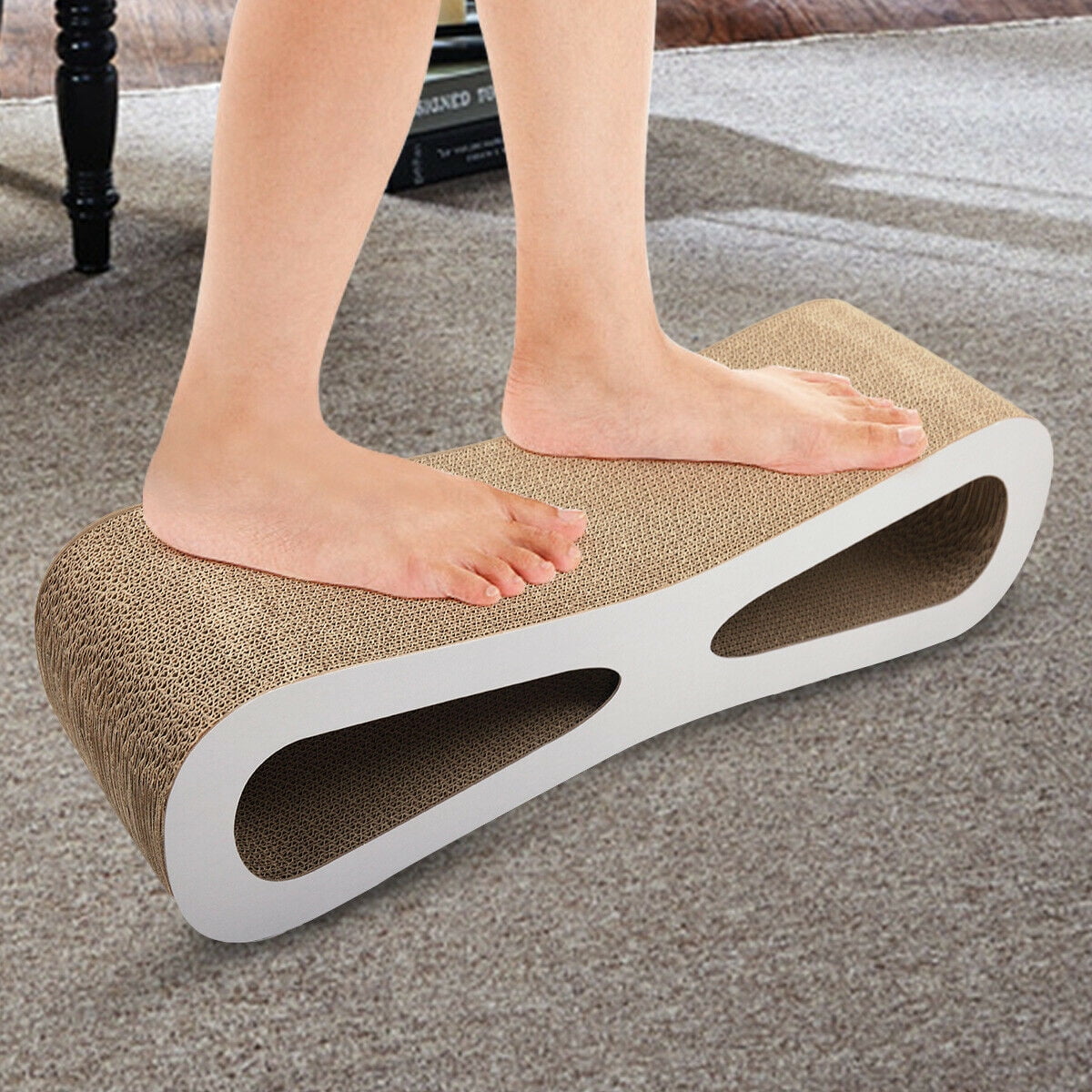 Pefilos Cat Scratching Pads, Cat Scratcher Cardboard Lounger Curved Shape Furniture Play Rest Sleep Cardboard with Catnip Toys Pefilos Cat Scratching Pads, Cat Scratcher Cardboard Lounger Curved Shape Furniture Play Rest Sleep Cardboard with Catnip Toys