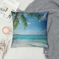 thumbnail image 2 of JRXY Throw Pillow Cover Tropical Beach Palm Tree Leaves Sandy Caribbean Coastline Ocean Sea Waves Scene Decor Lumbar Pillow Case Cushion for Sofa Couch Bed White, 2 of 5