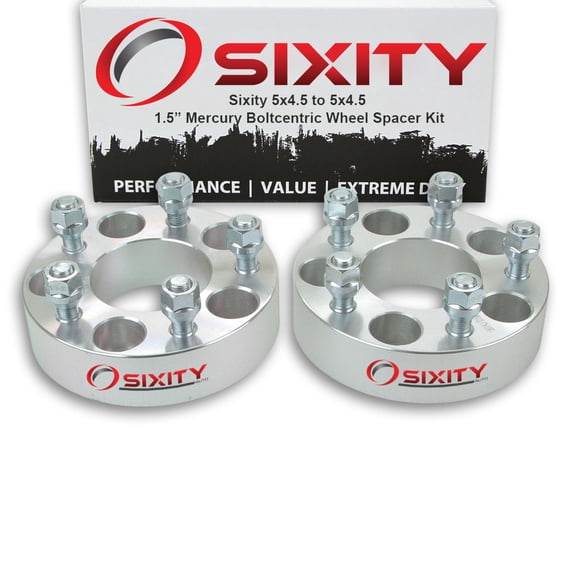 Sixity Auto 2 pc 1.5" 5x4.5 Wheel Spacers compatible with Mercury Grand Marquis 1/2-20tpi 1.25in Studs Lugs
