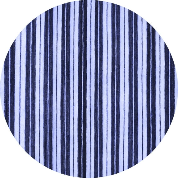 Ahgly Company Machine Washable Indoor Round Abstract Blue Modern Area Rugs, 7' Round