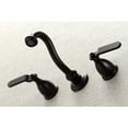 thumbnail image 3 of Kingston Brass KS3020KL Whitaker Two-Handle Wall Mount Roman Tub Faucet, Matte Black, 3 of 7