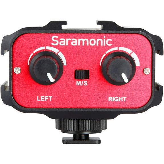 Saramonic SR-AX100 Battery-Free 2-Channel On-Camera 3.5mm Audio Mixer for Cameras w/ 3 Shoe Accessory Mounts