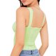 thumbnail image 5 of Camiseta sin mangas corta con corsé con escote redondo y dobladillo asimétrico para mujer XBTCLXEBCO Rojo, Grande, 5 of 5