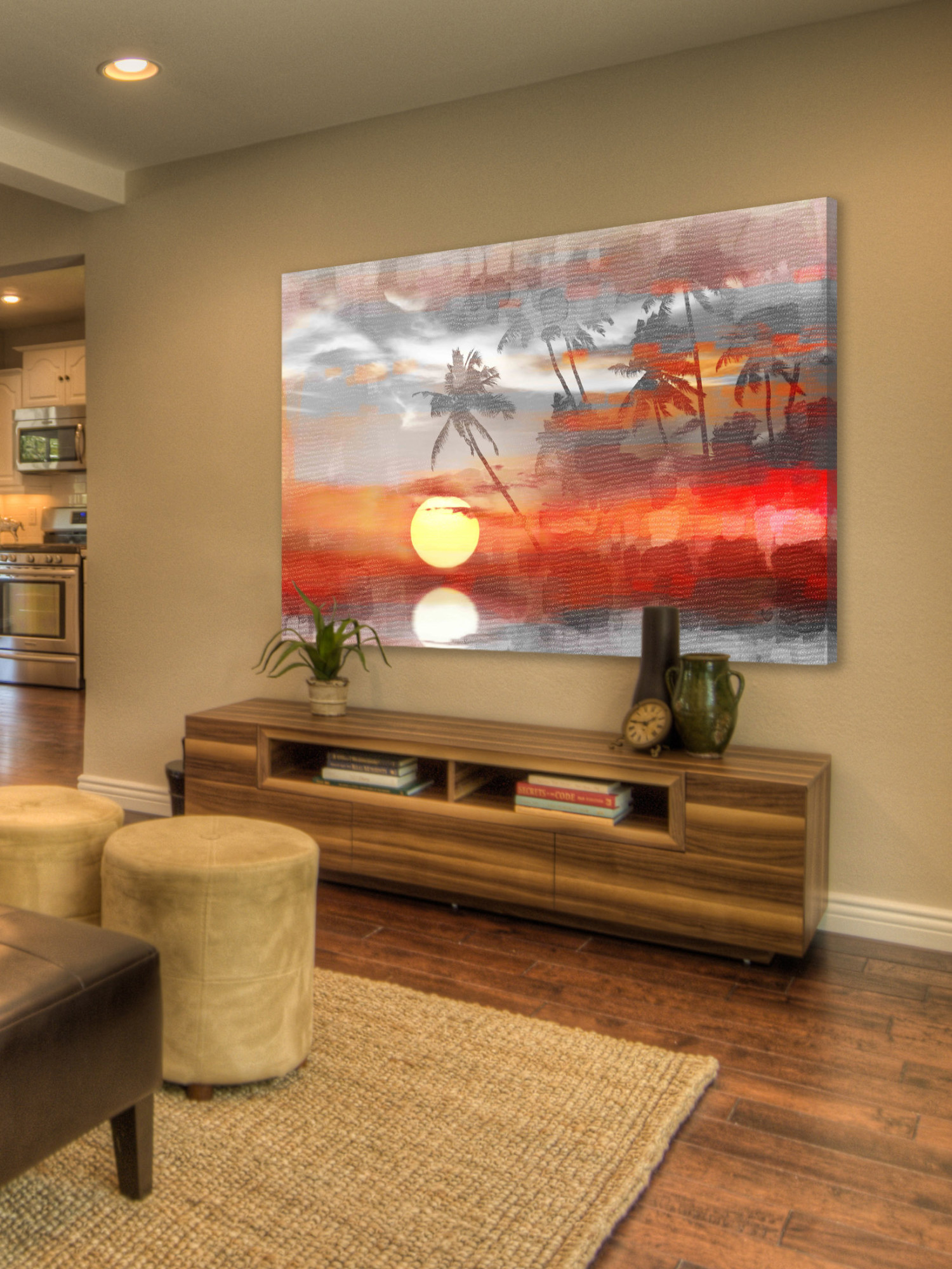 Reflective Sun Art Print on Premium Canvas