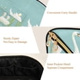 thumbnail image 5 of FORMRS Makeup Bag Travel Cosmetic Organizer for Women Fold Flat Zipper Pouch with Handle, White Cartoon Swan, 5 of 8
