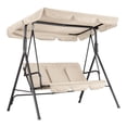 thumbnail image 2 of TROPOW 3-Seat Outdoor Porch Swing Chair with Adjustable Canopy & Thickened Cushions, Glider Bench with Non-Slip Feet & Strong Spring Hooks/UV Resistant/Waterproof/500 Lbs Capacity, 2 of 8