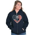 thumbnail image 3 of Betty Boop Heart Patriotic Vintage Zip Hoodie Sweatshirt Women Brisco Brands S, 3 of 6