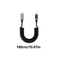 thumbnail image 3 of USB C PD100W Fast Charging Intelligent Display Data Cable, Stretchable Spring Cord for Notebook, Phone, 3 of 11