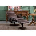 thumbnail image 4 of MCombo 360 Swivel Massage Recliner Chair with Ottoman for Living Room, Faux Leather, Dark Brown, 4 of 8