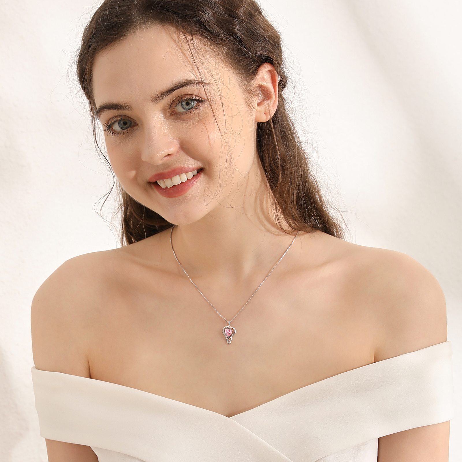 Beautlace 925 Sterling Silver Heart Birthstone Necklace photo 4