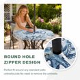 thumbnail image 4 of Round Outdoor Tablecloth with Umbrella Hole and Zipper, Blue Octopus Coastal Tablecloth with Elastic Waterproof, Summer Beach Coral Conch Shell Patio Table Covers for 31" - 35" Picnic Pool Tables, 4 of 9