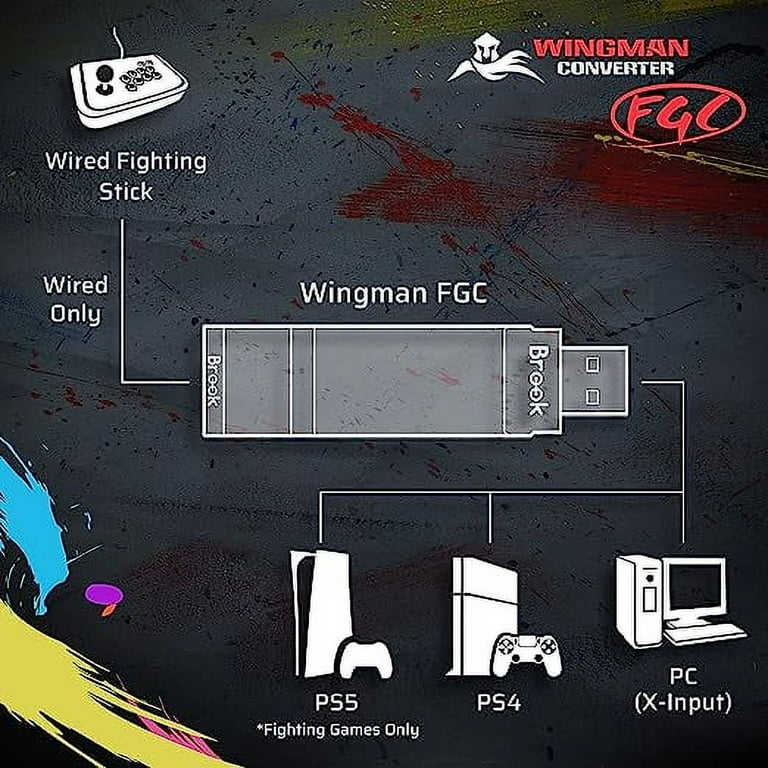 Brook Wingman FGC Arcade Joystick Converter for PS5/PS4/PC