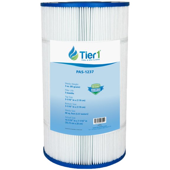 Tier1 Pool & Spa Filter Cartridge | Replacement for Pentair 17-4983, Pac Fab 60, PFAB60, Filbur FC-1930, Unicel C-7660 and More | 60 sq ft Pleated Fabric Filter