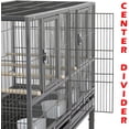 thumbnail image 3 of 42" Stackable Center Divided Breeder Breeding Bird Flight Double Rolling Cage for Aviaries Canaries Cockatiels Lovebirds Finches Budgies Small Parrots, 3 of 16
