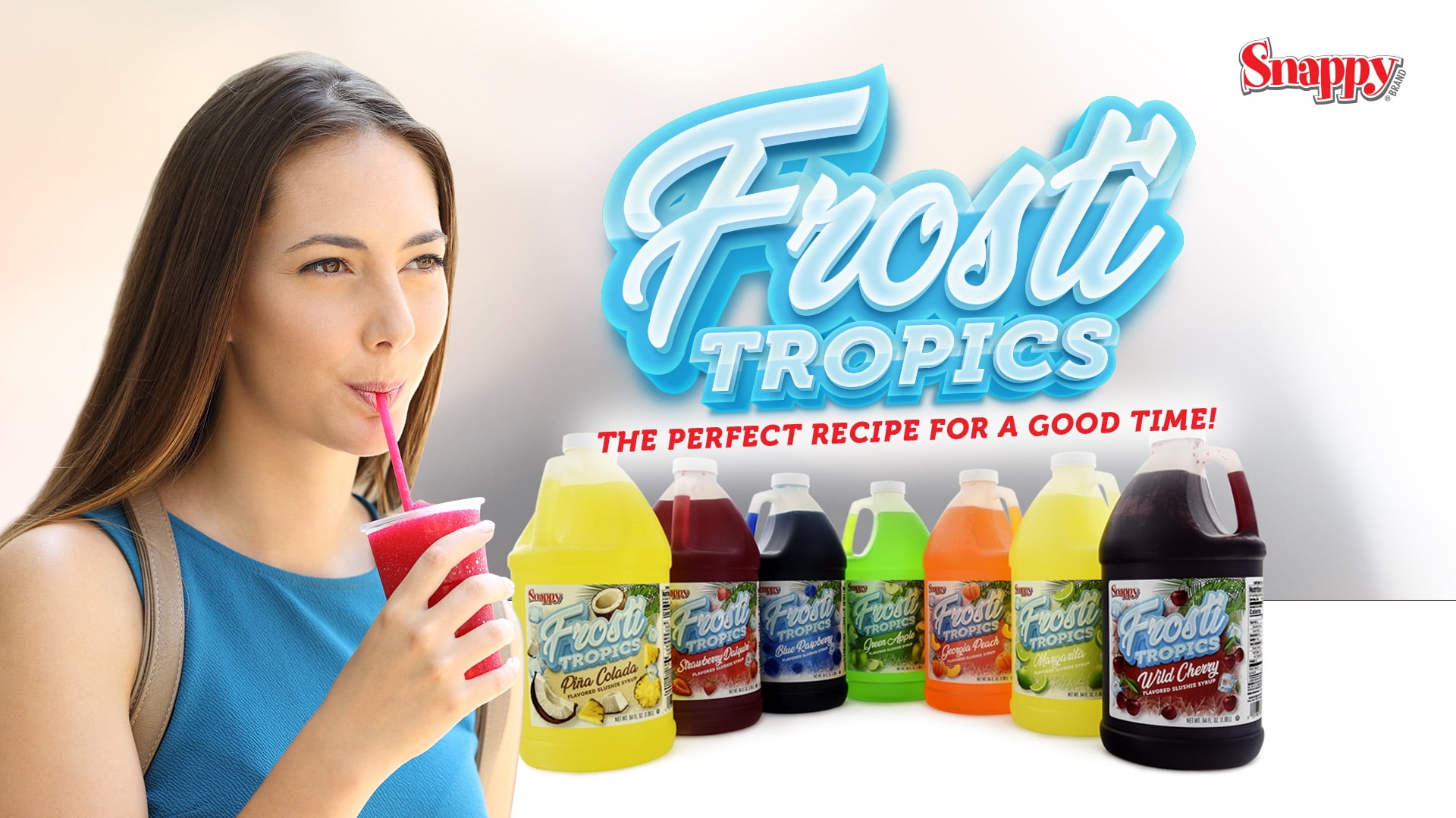 Snappy Frosti Tropics Wild Cherry Slush Mix, 1/2 Gallon