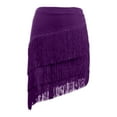 thumbnail image 4 of Glisme Black Skirts For Women Fringe Skirt Bohemian Style Asymmetrical Hem Mini Skirt With Flowy Tassel Details For Casual Party Wear Versatile Party Dress Purple, 4 of 4