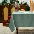 thumbnail image 3 of Sanmadrola Rectangle Table Cloth Waterproof Linen Textured Tablecloth with Tassels Decorative Tablecloths Farmhouse Table Cover for Dining Party Buffet Wedding, 55 x 71 Inch, 3 of 10