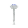 thumbnail image 3 of ANGARA Natural Vintage Style Tanzanite & Diamond Scalloped Halo Ring in 14K White Gold for Women (Size-7x5mm) | December Birthstone, Anniversary, Jewelry Gift for Women | Natural Tanzanite Ring, 3 of 9