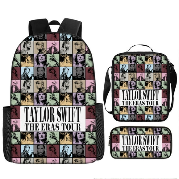 Taylor Swift Student Schoolbag, Teen Cartoon Backpack Three-Piece Set-sebneei