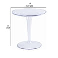 thumbnail image 4 of Benjara 20 Inch Modern Side Accent Table, Clear Round Tabletop and Tapered Base, 4 of 7