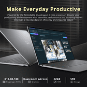 Dell XPS 13.4 Laptop, Snapdragon X Elite X1E-80-100, 32GB RAM, 5TB Storage (4TB SSD+1TB Dock Station), Qualcomm Adreno Graphics, Backlit Keyboard, Fingerprint, WiFi 7, Win11, Graphite