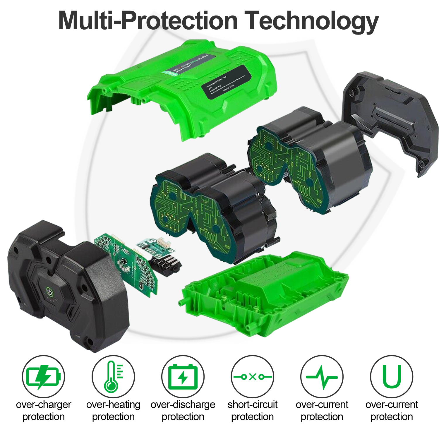 FSKE Replacement for EGO 56V Battery BA1400 BA2800, 56 Volt 2.6Ah Batteries Lighter Than 5AH (Easy to Carry, and not Tiring)