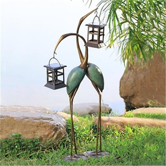SPI Home 34882 Stylized Crane Pair LED Garden - 35.50 x 15.50 x 9.50 in.
