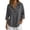 BEF35-Gray, variant on Cotton Linen Tops For Women 2026 Summer Gauze Button Down Collared Shirts 3/4 Sleeve V Neck Dressy Casual Blouses Navy M