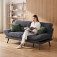 thumbnail image 5 of CHITOOMA 75" Futon Sofa Bed with Adjustable Backrest and Armrests, Convertible Sleeper Couch for Living Room, Bedroom, Apartment or Office, Gray, 5 of 10