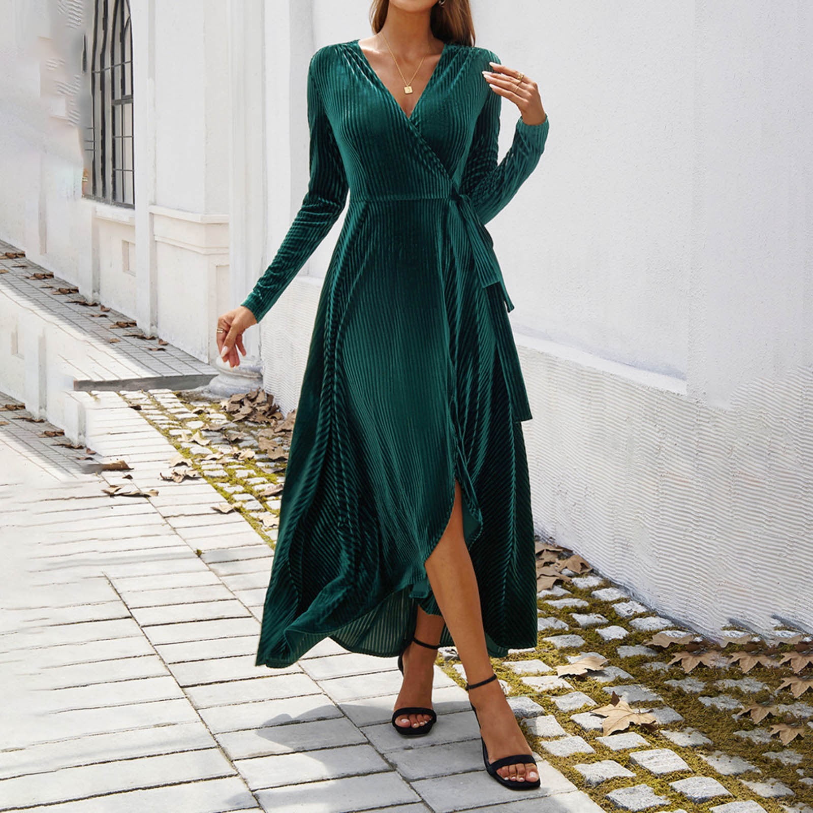 green emerald velvet dress A-Line Cocktail Dresses Elegant Dress Wedding Guest Engagement Knee Le   YiDiBang Dresses