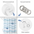 thumbnail image 5 of Blue White Striped Waterproof Fabric Shower Curtain, Starfish Coastal Waves Waterproof Fabric Shower Curtain for Bathroom Curtains Bathtubs Hotel Washable Shower Curtains with 12 Hooks Stall 48x72in, 5 of 8