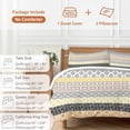 thumbnail image 6 of 3 Piece Boho Duvet Cover Set Queen Size,Microfiber Comforter/Quilt Cover with Corner Ties and 2 Pillowcases,Colorful Striped Modern Geometric Abstract Art Ethnic Soft Bedding with Zipper Closure, 6 of 8