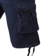 thumbnail image 3 of Men's Capri Long Twill Cargo Shorts Below Knee 13 Inches Cotton Relaxed Fit Casual Multi-Pocket Size 30-40 Blue, 3 of 4