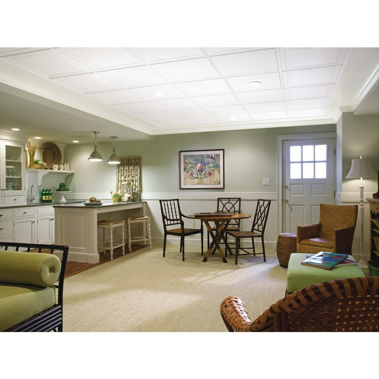 SpectraTile 24-in x 24-in 12-Pack White Fissured 15/16-in Drop Ceiling TIles SpectraTile 24-in x 24-in 12-Pack White Fissured 15/16-in Drop Ceiling TIles