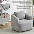 thumbnail image 2 of 360° Swivel Round Upholstered Comfy Chair With One Soft Pillow, Teddy Fleece High-Resilience Sponge Single Sofa, No Assembly for Living Room, Bedroom, Apartment, Light Grey, 2 of 9