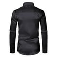 thumbnail image 3 of yillto Men Satin Shirts Long Sleeve Dress Shirt Wedding Prom Button down Slim Fitting Tshirts Tops, 3 of 7