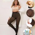 thumbnail image 4 of New Compression Band & One Seam Option The Original Magic Fleece Lined Leggings, Winter Fake Translucent Warm Tights, 4 of 6