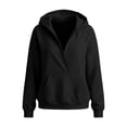 thumbnail image 4 of DISKEBUISS Women's Wrap V Neck Hoodie Long Sleeve Front Kangaroo Pocket Loose Casual Sweatshirt, 4 of 7