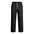 thumbnail image 6 of Men's Baggy Sweatpants Athletic Loose Wide Leg Elastic Waist Lounge Relaxed Open Bottom Joggers Pants with Pockets Black 2XL, 6 of 7